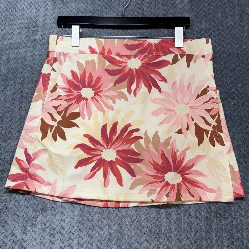 RipSkirt Hawaii Wrap Skirt Women's M Cream Floral Pockets Adjustable Beach Swim - Picture 2 of 12